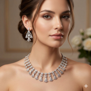 Majestic Floral Collar & Drop Earrings